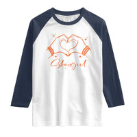 Heart Hands Showgirl Raglan Shirt Girl Vintage 70's 80's Trendy Apparel - Wonder Print Shop