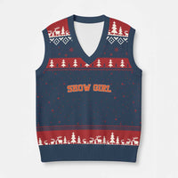 Showgirl V-Neck Knit Sweater Vest Retro Vintage Varsity Sports Orange Text - Wonder Print Shop