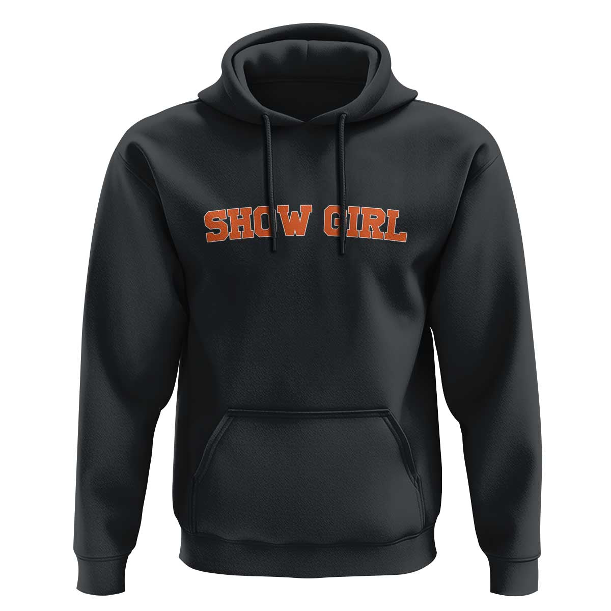 Showgirl Hoodie Retro Vintage Varsity Sports Orange Text - Wonder Print Shop