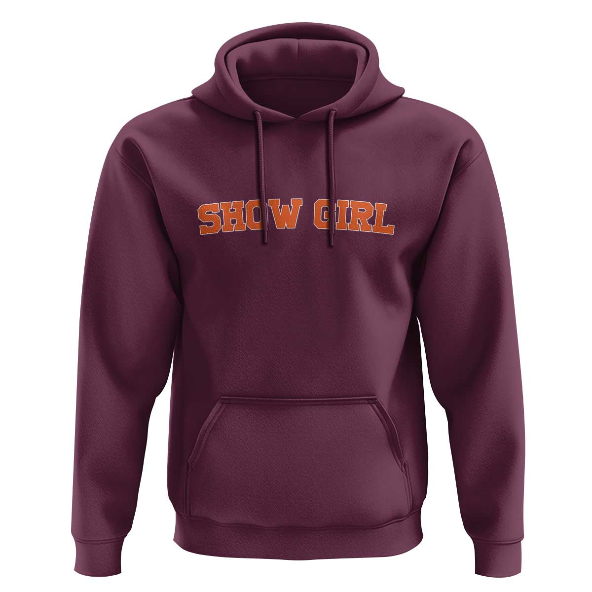 Showgirl Hoodie Retro Vintage Varsity Sports Orange Text - Wonder Print Shop