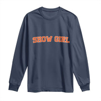 Showgirl Long Sleeve Shirt Retro Vintage Varsity Sports Orange Text - Wonder Print Shop