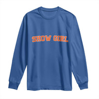 Showgirl Long Sleeve Shirt Retro Vintage Varsity Sports Orange Text - Wonder Print Shop