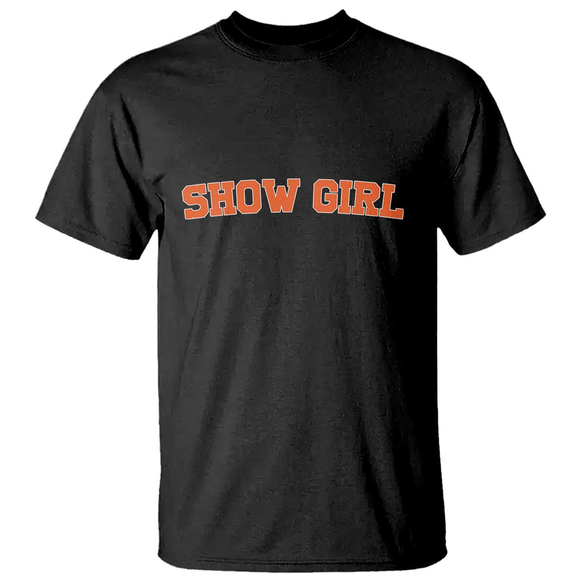 Showgirl T Shirt Retro Vintage Varsity Sports Orange Text - Wonder Print Shop