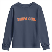 Showgirl Youth Sweatshirt Retro Vintage Varsity Sports Orange Text - Wonder Print Shop