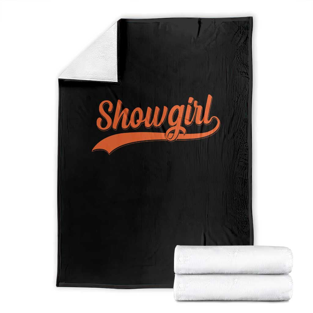Showgirl Throw Blanket Varsity Script Vintage Sports Jersey Style - Wonder Print Shop