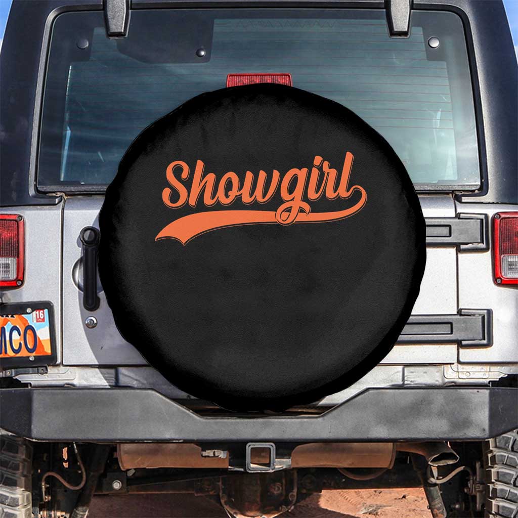 Showgirl Spare Tire Cover Varsity Script Vintage Sports Jersey Style - Wonder Print Shop