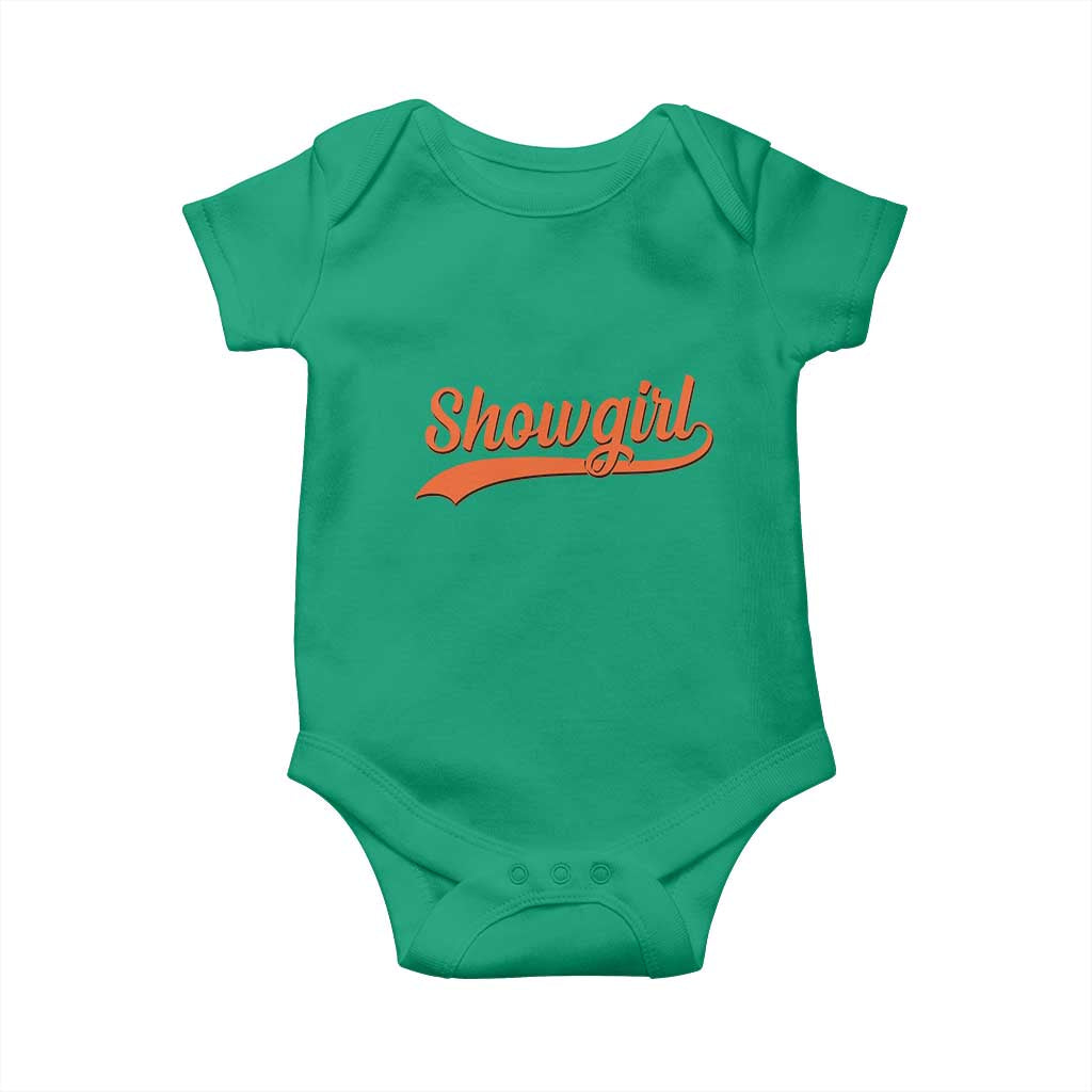 Showgirl Baby Onesie Varsity Script Vintage Sports Jersey Style - Wonder Print Shop
