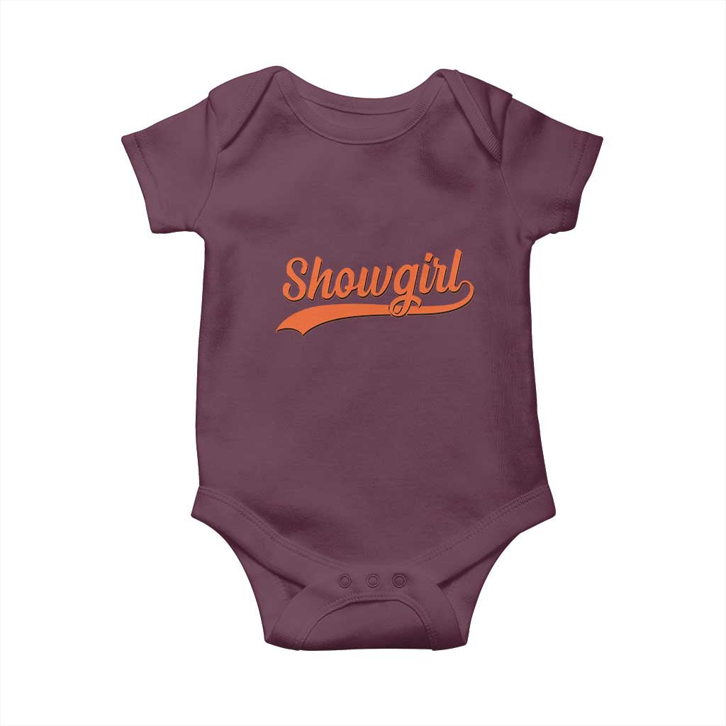 Showgirl Baby Onesie Varsity Script Vintage Sports Jersey Style - Wonder Print Shop