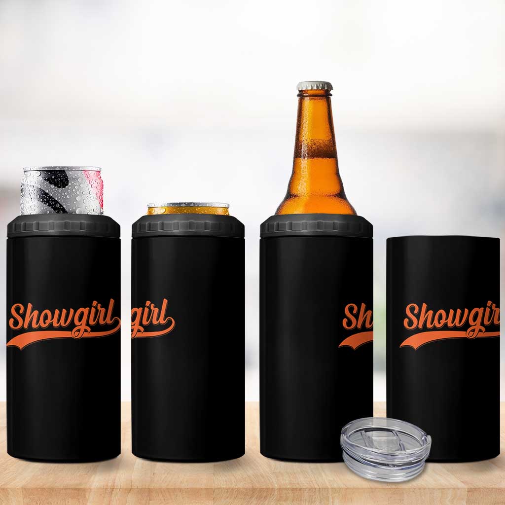 Showgirl 4 in 1 Can Cooler Tumbler Varsity Script Vintage Sports Jersey Style - Wonder Print Shop