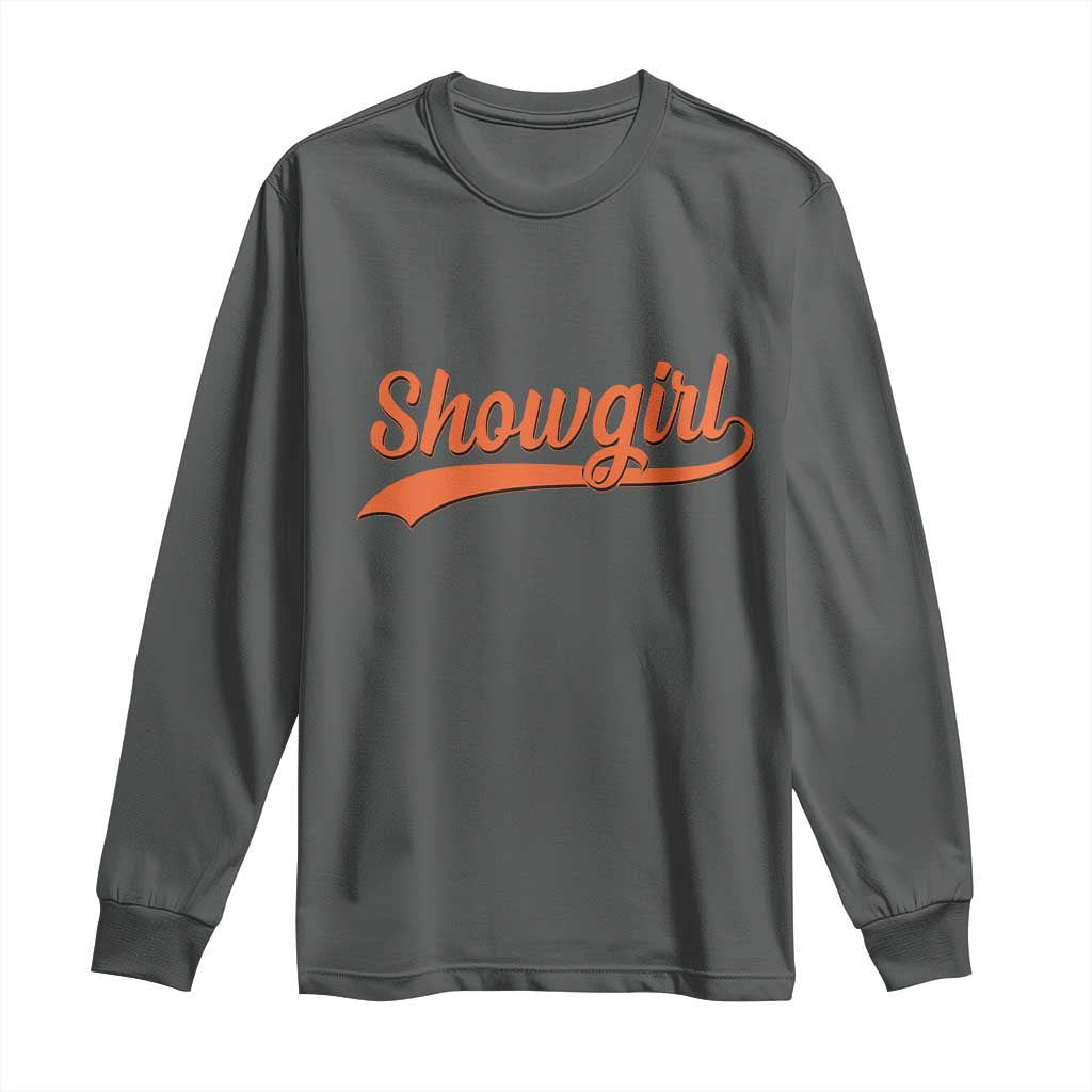 Showgirl Long Sleeve Shirt Varsity Script Vintage Sports Jersey Style - Wonder Print Shop