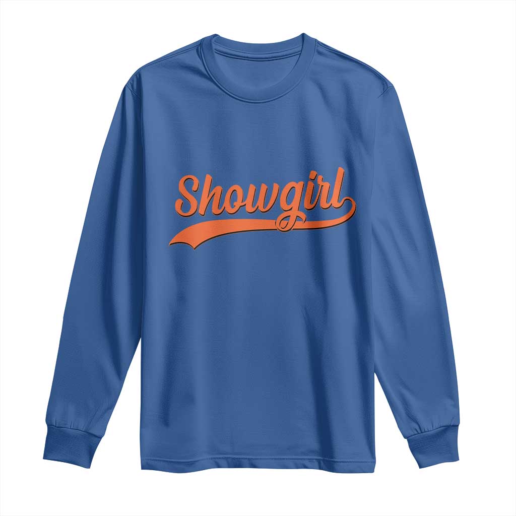 Showgirl Long Sleeve Shirt Varsity Script Vintage Sports Jersey Style - Wonder Print Shop
