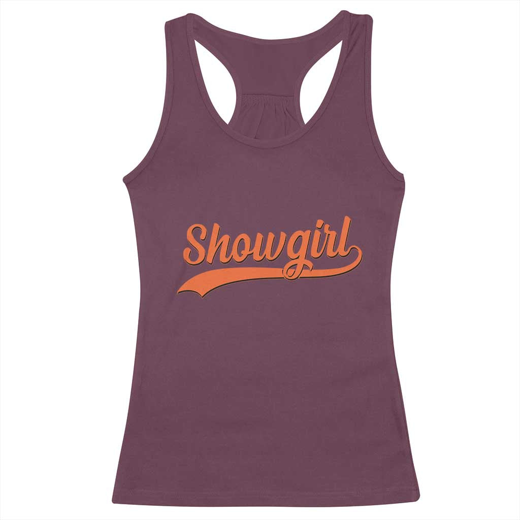 Showgirl Racerback Tank Top Varsity Script Vintage Sports Jersey Style - Wonder Print Shop