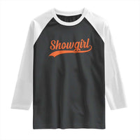 Showgirl Raglan Shirt Varsity Script Vintage Sports Jersey Style - Wonder Print Shop