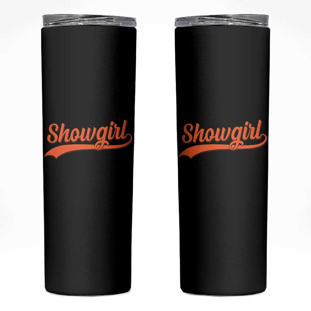 Showgirl Skinny Tumbler Varsity Script Vintage Sports Jersey Style - Wonder Print Shop