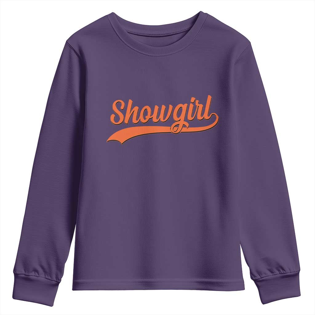 Showgirl Youth Sweatshirt Varsity Script Vintage Sports Jersey Style - Wonder Print Shop