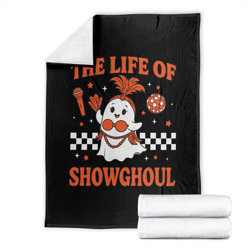 Funny Halloween Costume Showgirl Throw Blanket The Life of A Showghoul Cute Ghost - Wonder Print Shop