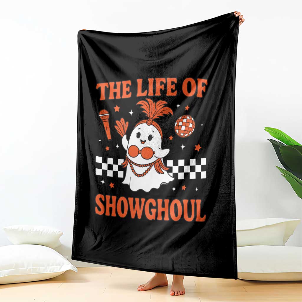 Funny Halloween Costume Showgirl Throw Blanket The Life of A Showghoul Cute Ghost - Wonder Print Shop