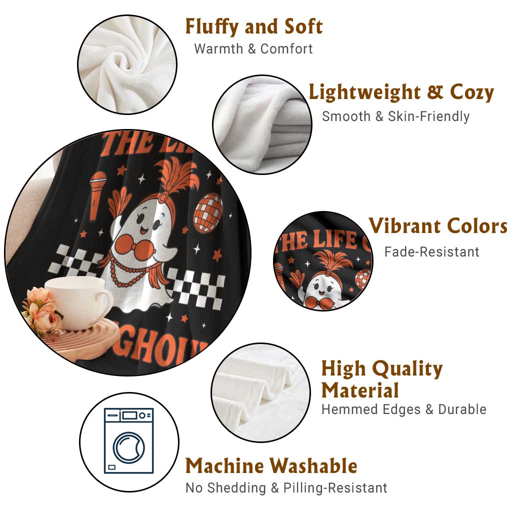 Funny Halloween Costume Showgirl Throw Blanket The Life of A Showghoul Cute Ghost - Wonder Print Shop