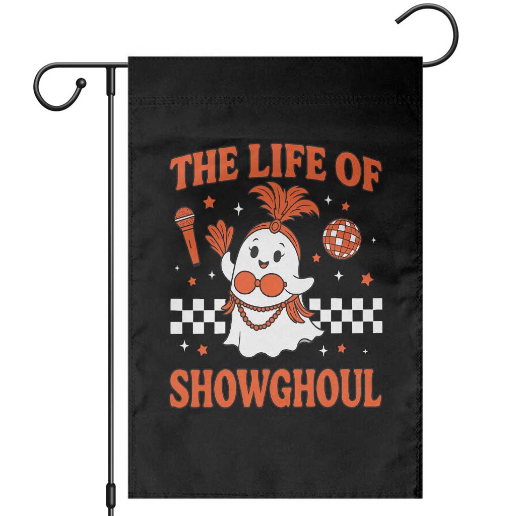 Funny Halloween Costume Showgirl Garden Flag The Life of A Showghoul Cute Ghost - Wonder Print Shop