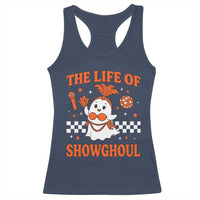 Funny Halloween Costume Showgirl Racerback Tank Top The Life of A Showghoul Cute Ghost - Wonder Print Shop