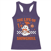 Funny Halloween Costume Showgirl Racerback Tank Top The Life of A Showghoul Cute Ghost - Wonder Print Shop