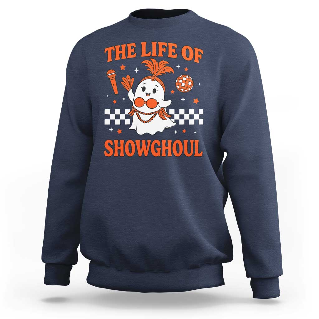Funny Halloween Costume Showgirl Sweatshirt The Life of A Showghoul Cute Ghost - Wonder Print Shop