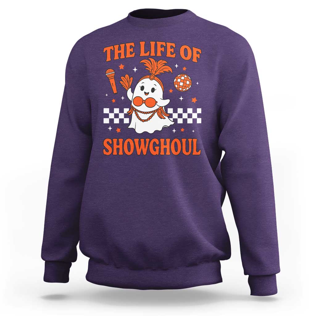 Funny Halloween Costume Showgirl Sweatshirt The Life of A Showghoul Cute Ghost - Wonder Print Shop