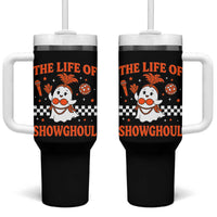 Funny Halloween Costume Showgirl Tumbler With Handle The Life of A Showghoul Cute Ghost - Wonder Print Shop