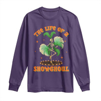 Funny Halloween Costume Showgirl Long Sleeve Shirt The Life of A Showghoul Slay Skeleton Girl - Wonder Print Shop