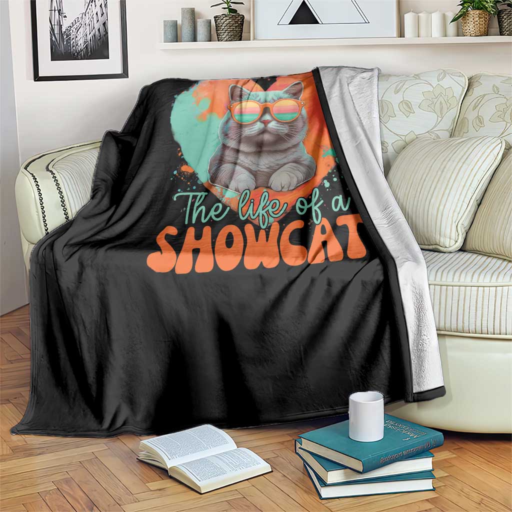 The Life Of A Showcat Throw Blanket Funny Cat Showgirl Era Heart Shape - Wonder Print Shop