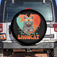 The Life Of A Showcat Spare Tire Cover Funny Cat Showgirl Era Heart Shape - Wonder Print Shop