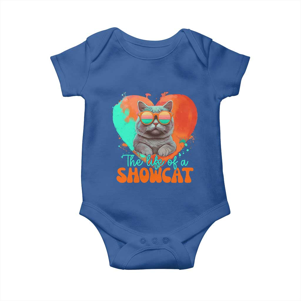 The Life Of A Showcat Baby Onesie Funny Cat Showgirl Era Heart Shape - Wonder Print Shop