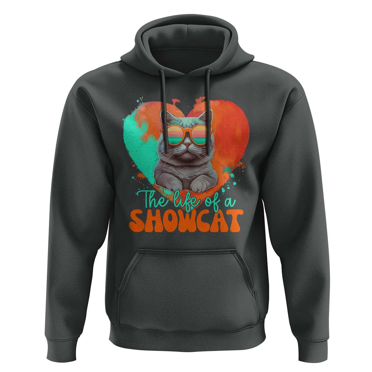 The Life Of A Showcat Hoodie Funny Cat Showgirl Era Heart Shape - Wonder Print Shop