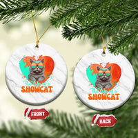 The Life Of A Showcat Ceramic Ornament Funny Cat Showgirl Era Heart Shape - Wonder Print Shop