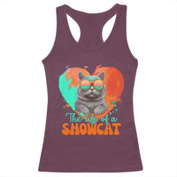 The Life Of A Showcat Racerback Tank Top Funny Cat Showgirl Era Heart Shape - Wonder Print Shop