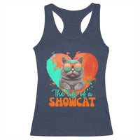 The Life Of A Showcat Racerback Tank Top Funny Cat Showgirl Era Heart Shape - Wonder Print Shop