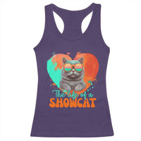 The Life Of A Showcat Racerback Tank Top Funny Cat Showgirl Era Heart Shape - Wonder Print Shop