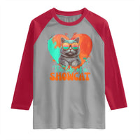 The Life Of A Showcat Raglan Shirt Funny Cat Showgirl Era Heart Shape - Wonder Print Shop