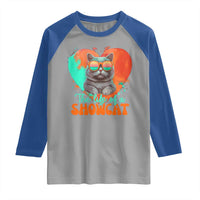 The Life Of A Showcat Raglan Shirt Funny Cat Showgirl Era Heart Shape - Wonder Print Shop