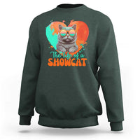The Life Of A Showcat Sweatshirt Funny Cat Showgirl Era Heart Shape - Wonder Print Shop