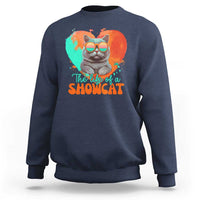 The Life Of A Showcat Sweatshirt Funny Cat Showgirl Era Heart Shape - Wonder Print Shop