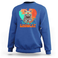 The Life Of A Showcat Sweatshirt Funny Cat Showgirl Era Heart Shape - Wonder Print Shop