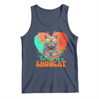 The Life Of A Showcat Tank Top Funny Cat Showgirl Era Heart Shape - Wonder Print Shop