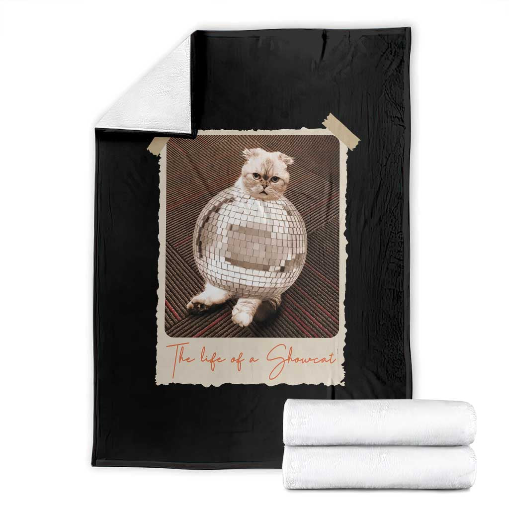 The Life Of A Showcat Throw Blanket Funny Vintage Photo Cat Era - Wonder Print Shop