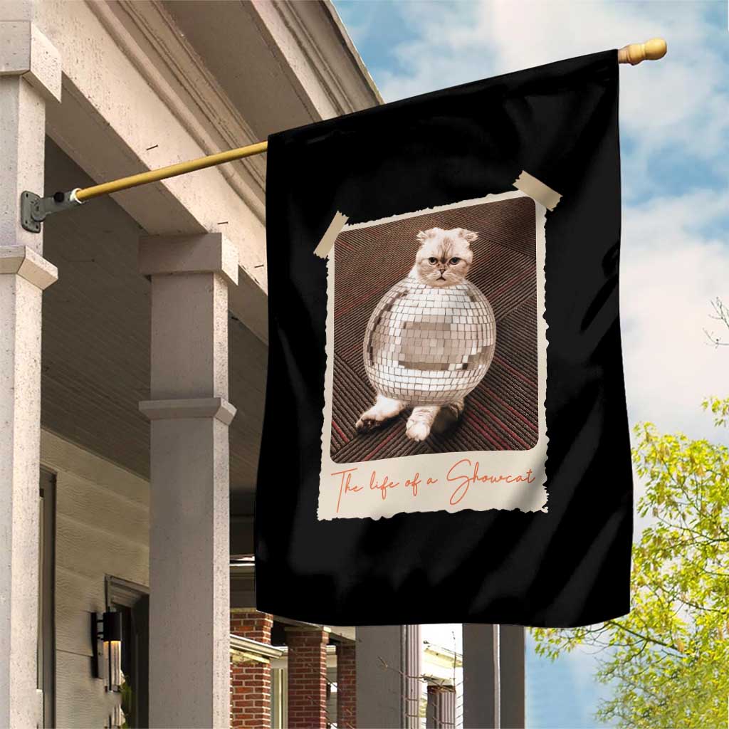 The Life Of A Showcat Garden Flag Funny Vintage Photo Cat Era - Wonder Print Shop