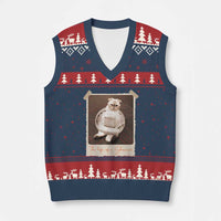 The Life Of A Showcat V-Neck Knit Sweater Vest Funny Vintage Photo Cat Era - Wonder Print Shop