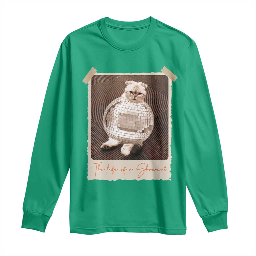 The Life Of A Showcat Long Sleeve Shirt Funny Vintage Photo Cat Era - Wonder Print Shop