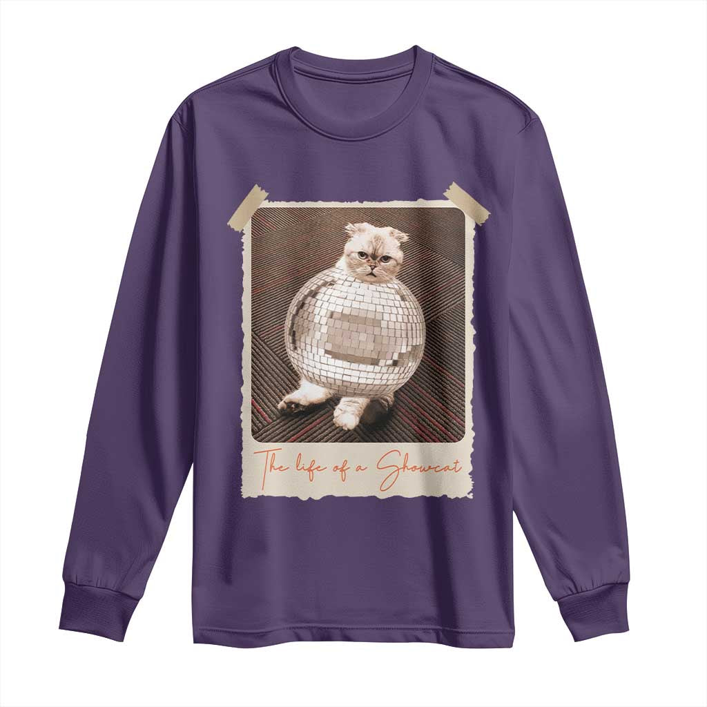 The Life Of A Showcat Long Sleeve Shirt Funny Vintage Photo Cat Era - Wonder Print Shop