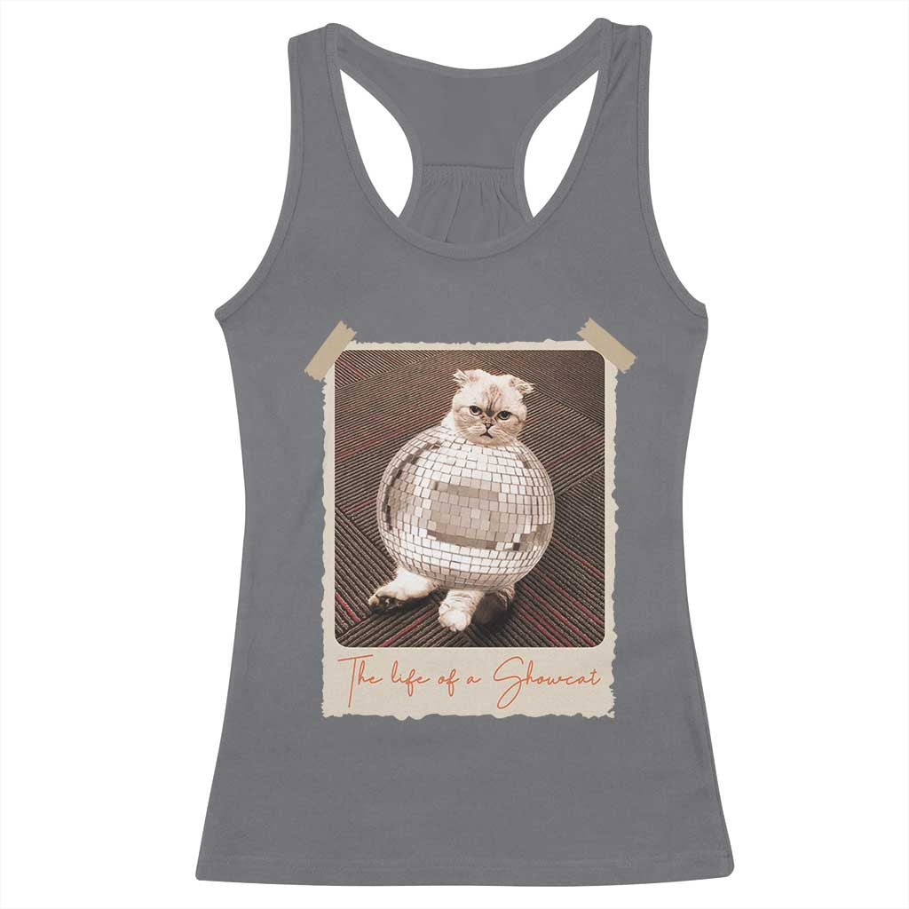 The Life Of A Showcat Racerback Tank Top Funny Vintage Photo Cat Era - Wonder Print Shop