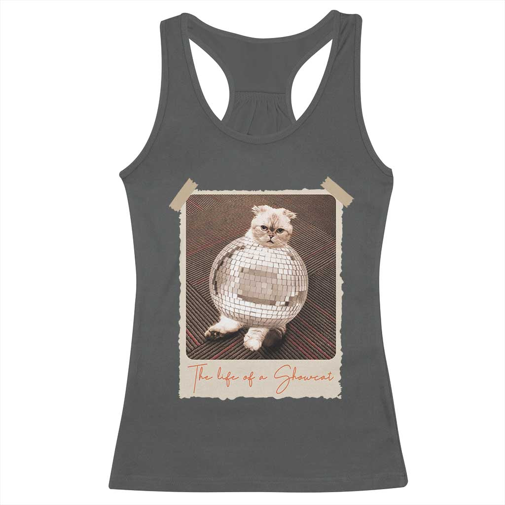 The Life Of A Showcat Racerback Tank Top Funny Vintage Photo Cat Era - Wonder Print Shop